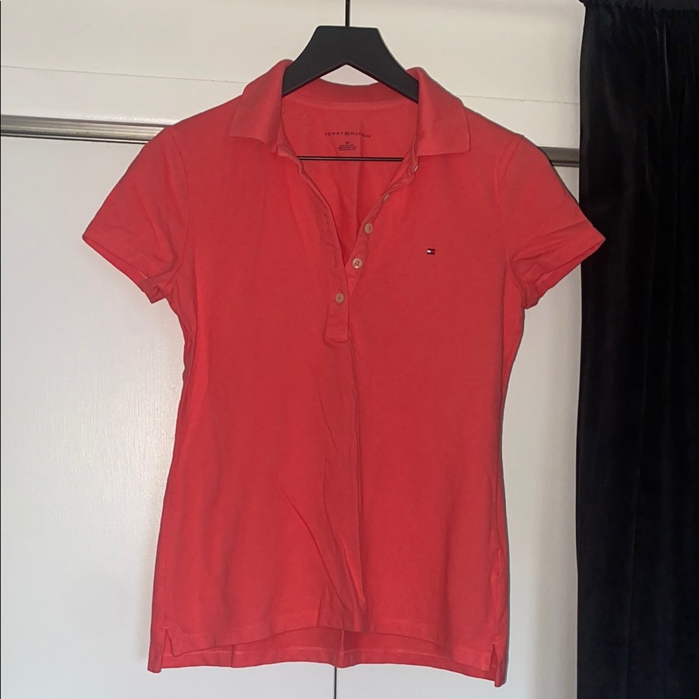 Tommy Hilfiger Pink Fitted Button Down Polo Shirt
